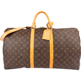 Louis Vuitton Monogram Canvas Keepall 55 Bandoulière Travel Bag