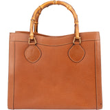 Gucci Grained Leather Bamboo Handle Handbag
