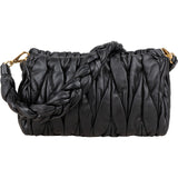 Miu Miu Black Matelasse Nappa Leather Shoulder Bag