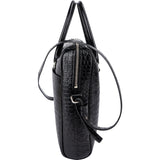 Yves Saint Laurent Croc-Embossed Leather Avec Briefcase Shoulder Handbag