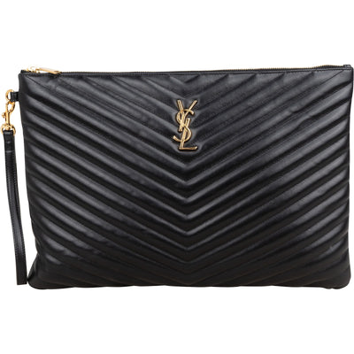 Yves Saint Laurent Quilted Leather Clutch