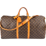 Louis Vuitton Monogram Canvas Keepall 60 Bandoulière Travel Bag