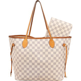 Louis Vuitton Monogram Damier Azur Neverfull MM Shoulder Bag