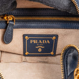 Prada Navy Calf Leather Vitello Daino Shoulder Bag