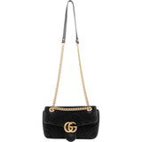 Gucci Matelassé Velvet GG Marmont Crossbody Bag