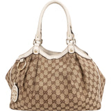 Gucci Monogram GG Canvas Guccissima Leather Sukey Medium Tote Handbag