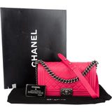 Chanel Quilted Lambskin Single Flap  Boy Crossbody Bag