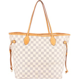 Louis Vuitton Monogram Damier Azur Canvas Neverfull MM Shoulder Bag