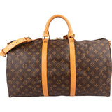 Louis Vuitton Monogram Canvas Keepall 50 Bandoulière Travel Bag