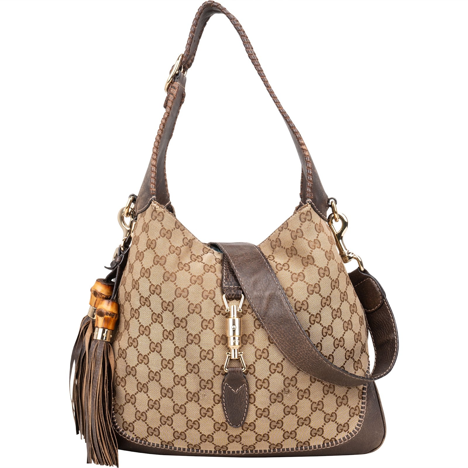 Gucci Monogram GG New Jackie Hobo Shoulder Bag - vintageandkickz