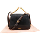 Miu Miu Black Calfskin Chain Handle Shoulder Handbag