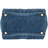 Miu Miu Quilted Denim Biker Tote Handbag