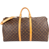 Louis Vuitton Monogram Canvas Keepall 55 Bandoulière Travel Bag
