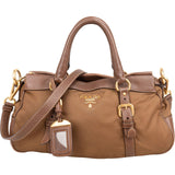 Prada Tessuto Vitello Daino Bauletto Satchel Handbag
