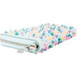 Christian Louboutin Blue Leather Multicolor Panettone Studded Wallet