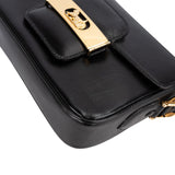 Celine Black Leather Triomphe Shoulder Bag