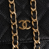 Chanel Quilted Caviar Leather CC Wallet On Chain Crossbody Bag