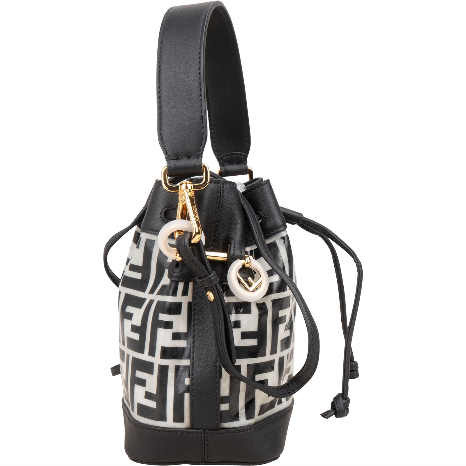 Fendi Monogram FF Mini Mon Tresor Bucket Shoulder Bag - vintageandkickz