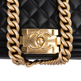 Chanel Quilted Lambskin Medium Boy Single Flap Crossbody Bag