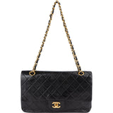 Chanel Quilted Lambskin 24K Gold Medium Double Flap Crossbody Bag
