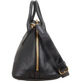 Miu Miu Black Madras Leather Dome Satchel Handbag