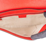 Gucci Red Pebbled Leather GG Soho Crossbody Bag