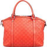 Gucci Red Guccissima Leather Sukey Top Handle  Handbag