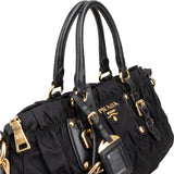Prada Black Tessuto Gaufre Satchel Handbag