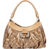 Gucci Monogram GG Coated Metallic Canvas Abbey D-Ring Shoulder Bag