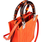 Fendi Embroidered Monogram FF Canvas Sunshine Mini Tote Crossbody Handbag