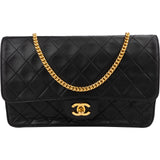 Chanel Quilted Lambskin 24K Gold Single Flap Crossbody Bag