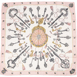 Hermès Les Cles Silk 90 Scarf Tuch