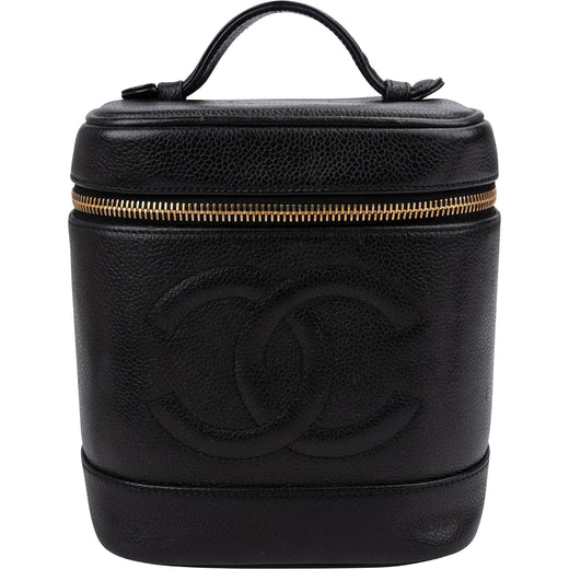 Chanel Caviar Leather Vertical CC Vanity Case Handbag