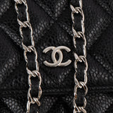 Chanel Quilted Caviar Leather Wallet on Chain Crossbody Bag