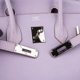 Hermès Lilac Chevre Mysore Leather Palladium Birkin 30 Handbag
