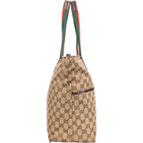 Gucci Monogram GG Canvas Web Stripe Tote Shoulder Bag