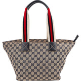 Gucci Monogram GG Canvas Web Handle Tote Shopper Shoulder Bag