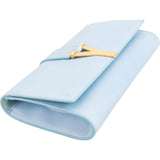 Yves Saint Laurent Light Blue Leather Y Clutch