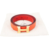 Hermès Orange Reversible Epsom Leather H Belt (80)