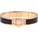 Hermès Gold Tone Black Charniere Bracelet