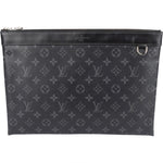 Louis Vuitton Monogram Eclipse Discovery Pochette Laptop Clutch - vintageandkickz
