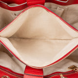 Gucci Grained Leather Bamboo Handle Tote Handbag