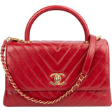 Chanel Quilted Calfskin Chevron Coco Handle Single Flap Handbag