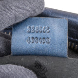 Gucci Blue Metallic Leather Babouska Studded Clutch Shoulder Bag