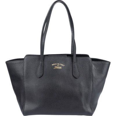 [🔄️B23 / F20] Gucci Grained Leather Swing Tote Crossbody Bag - vintageandkickz
