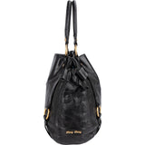 Miu Miu Vitello Lux Bow Hobo Handbag