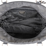 Prada Tessuto Patent Leather Emblem Satchel Handbag