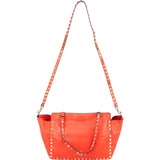 Valentino Garavani Red Leather Rockstud Shopper Handbag