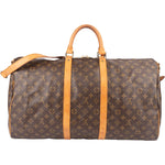 [🔄️B08 / F17] Louis Vuitton Monogram Canvas Keepall 55 Bandoulière Travel Bag - vintageandkickz