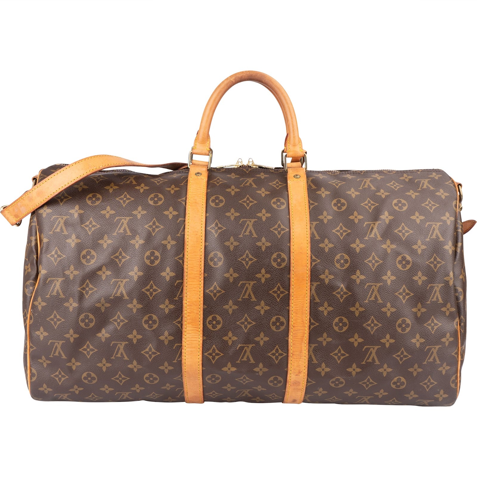 [🔄️B08 / F17] Louis Vuitton Monogram Canvas Keepall 55 Bandoulière Travel Bag - vintageandkickz